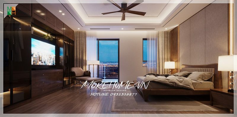 Với không gian phòng ngủ biệt thự, nhà phố chiếc giường được gia chủ lựa chọn kiểu dáng đơn giản, hình khối rõ ràng những chi tiết nhẹ nhàng vẫn đảm bảo sự tinh tế sang trọng.